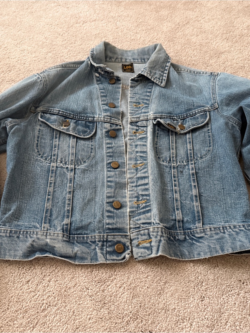 Vintage Lee faded Blue Denim Jacket Rare!